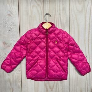 Polo Ralph Lauren Toddler Girls Size 5 Water-Repellent Duck Down Jacket Pink